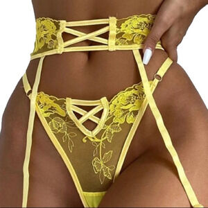 STACY Yellow (Thong and Garter Set)